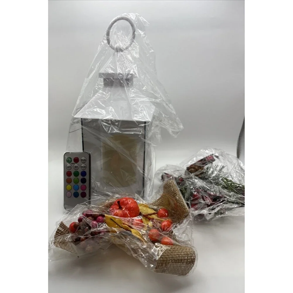 White LED Color Changing Lantern Harvest & Christmas New In Box With Remote